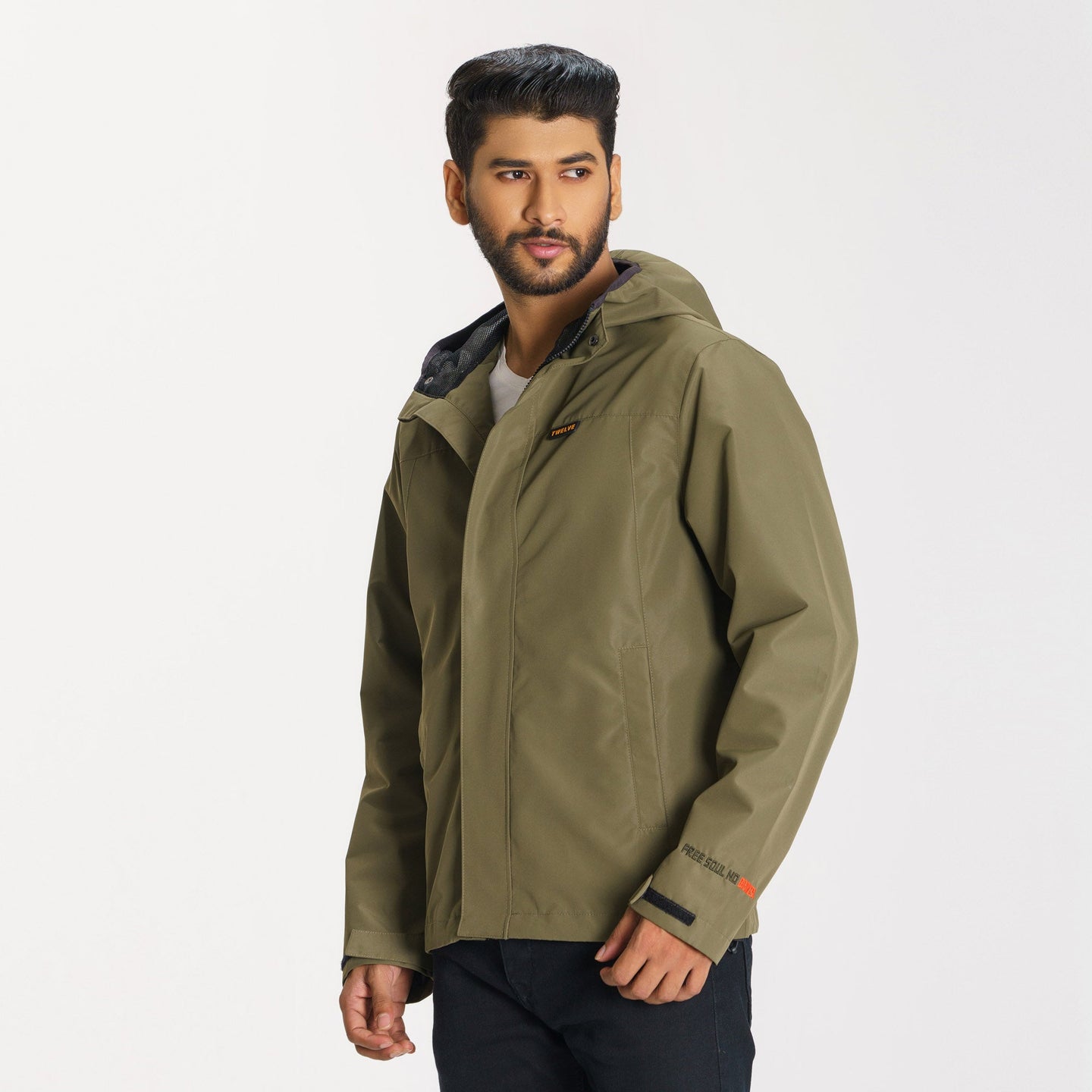 Mens Olive Windbreaker