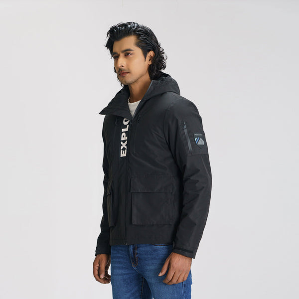 Mens Black Padded Windbreaker