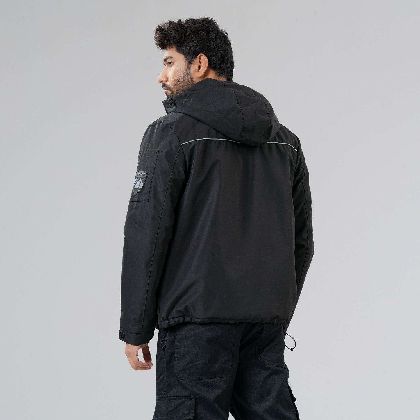 Mens Black Windbreaker