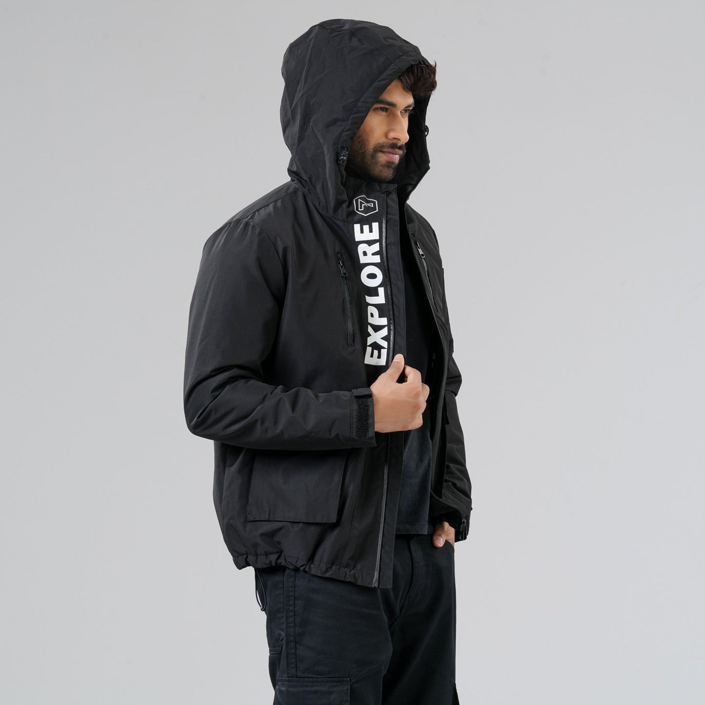 Mens Black Windbreaker