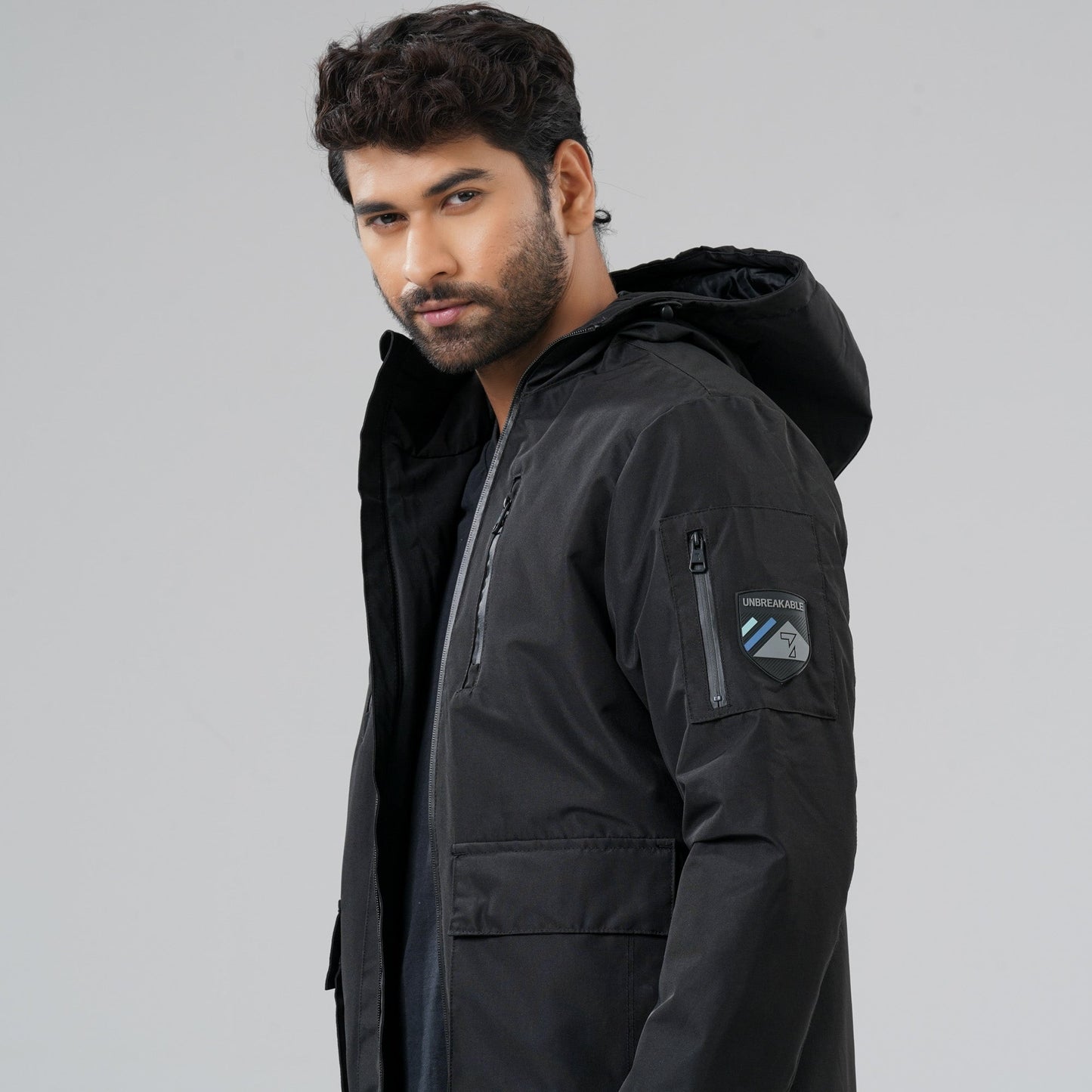 Mens Black Windbreaker
