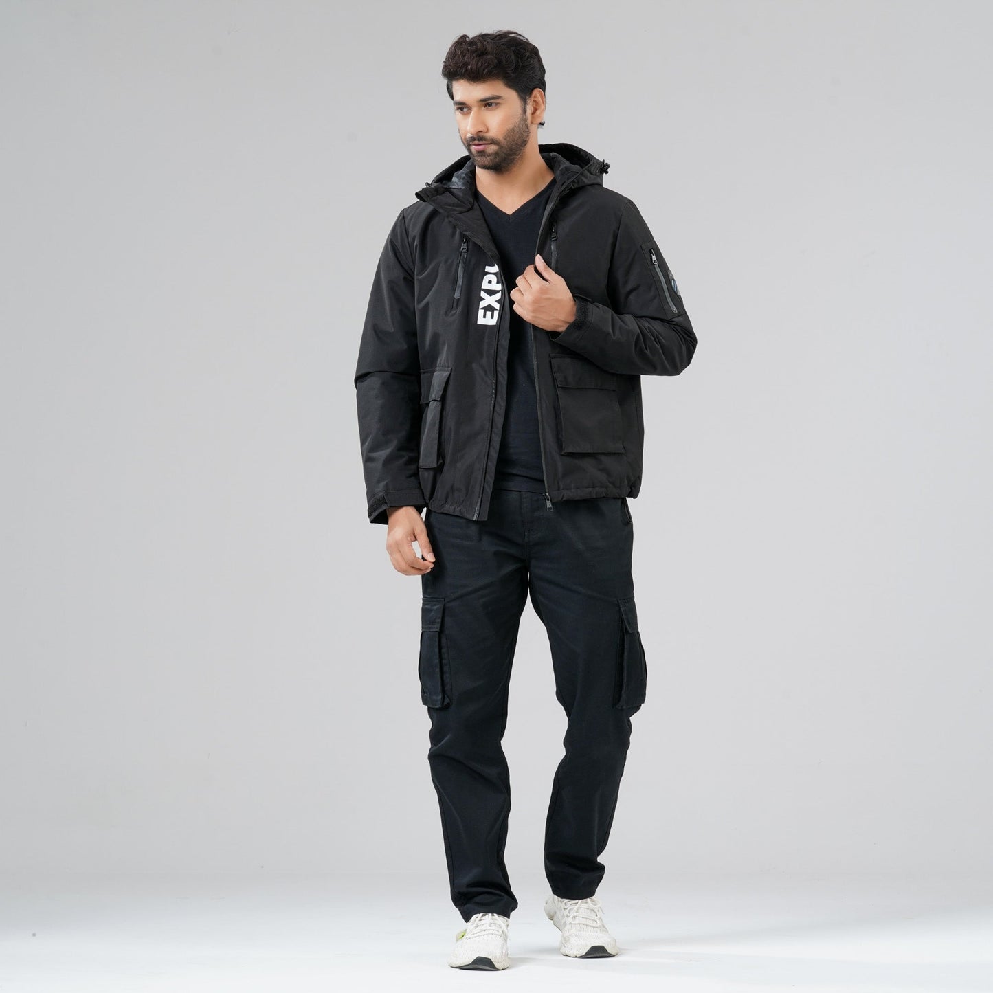 Mens Black Windbreaker