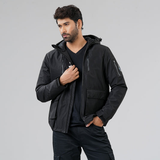 Mens Black Windbreaker