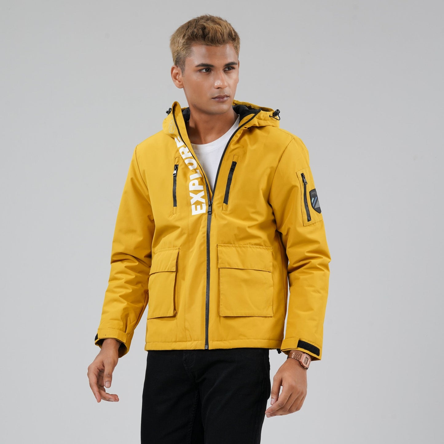 Mens Mustard Windbreaker