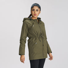 Load image into Gallery viewer, Women&#39;s Olive Windbreaker Coat
