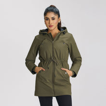 Load image into Gallery viewer, Women&#39;s Olive Windbreaker Coat
