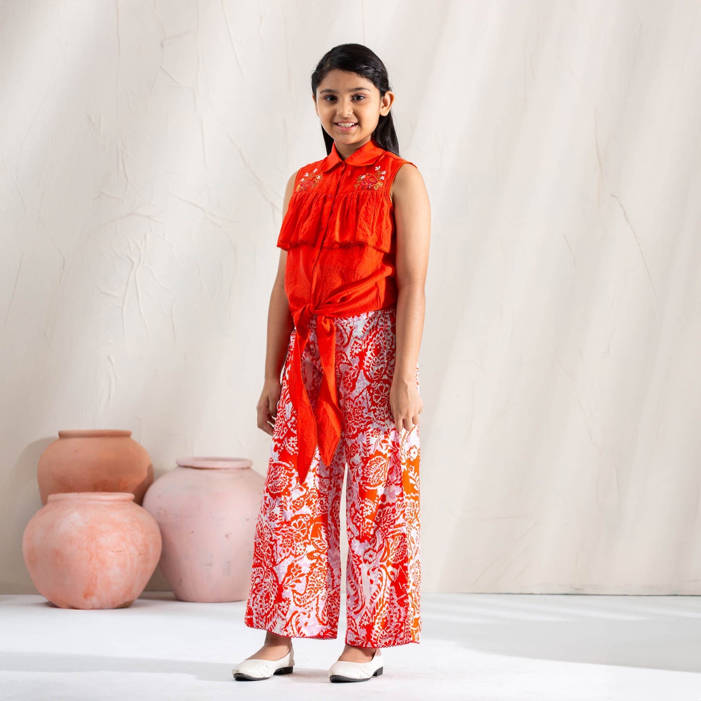 Girls Orange Two Piece Set