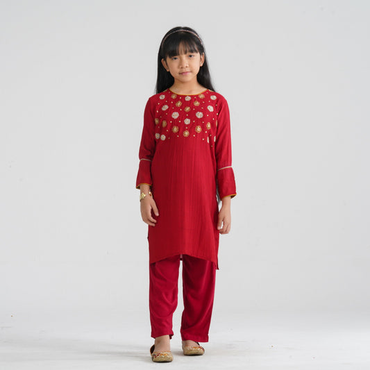 Girl’s Blended Cotton Two Piece Set