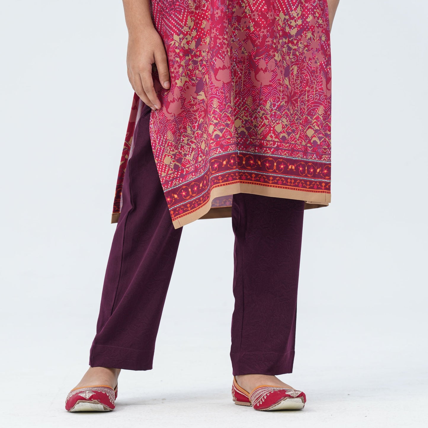 Girl's Maroon Two Piece Set