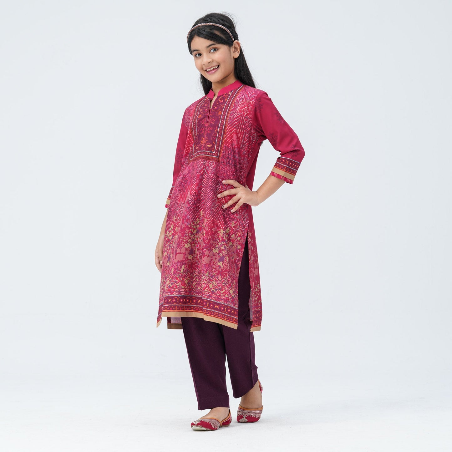 Girl's Maroon Two Piece Set