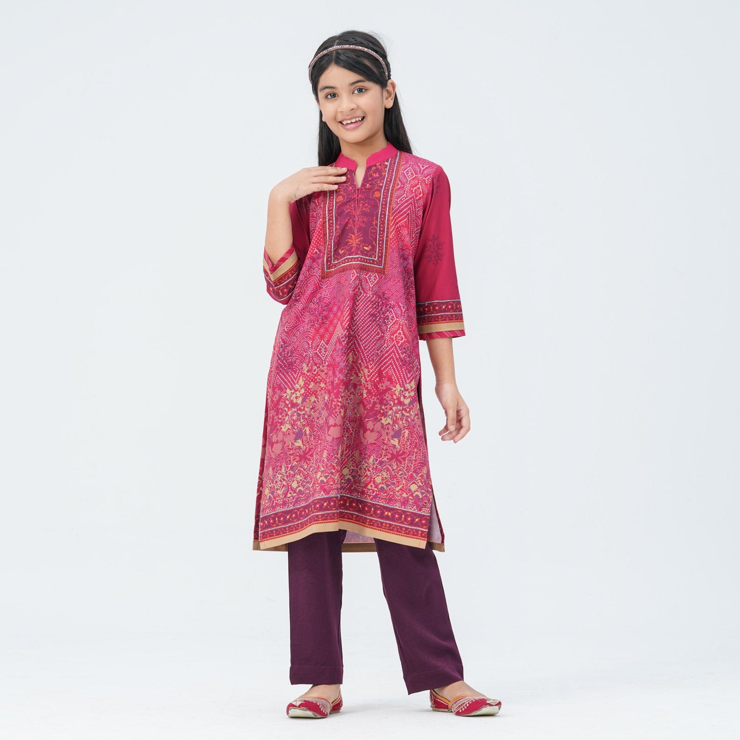 Girl's Maroon Two Piece Set