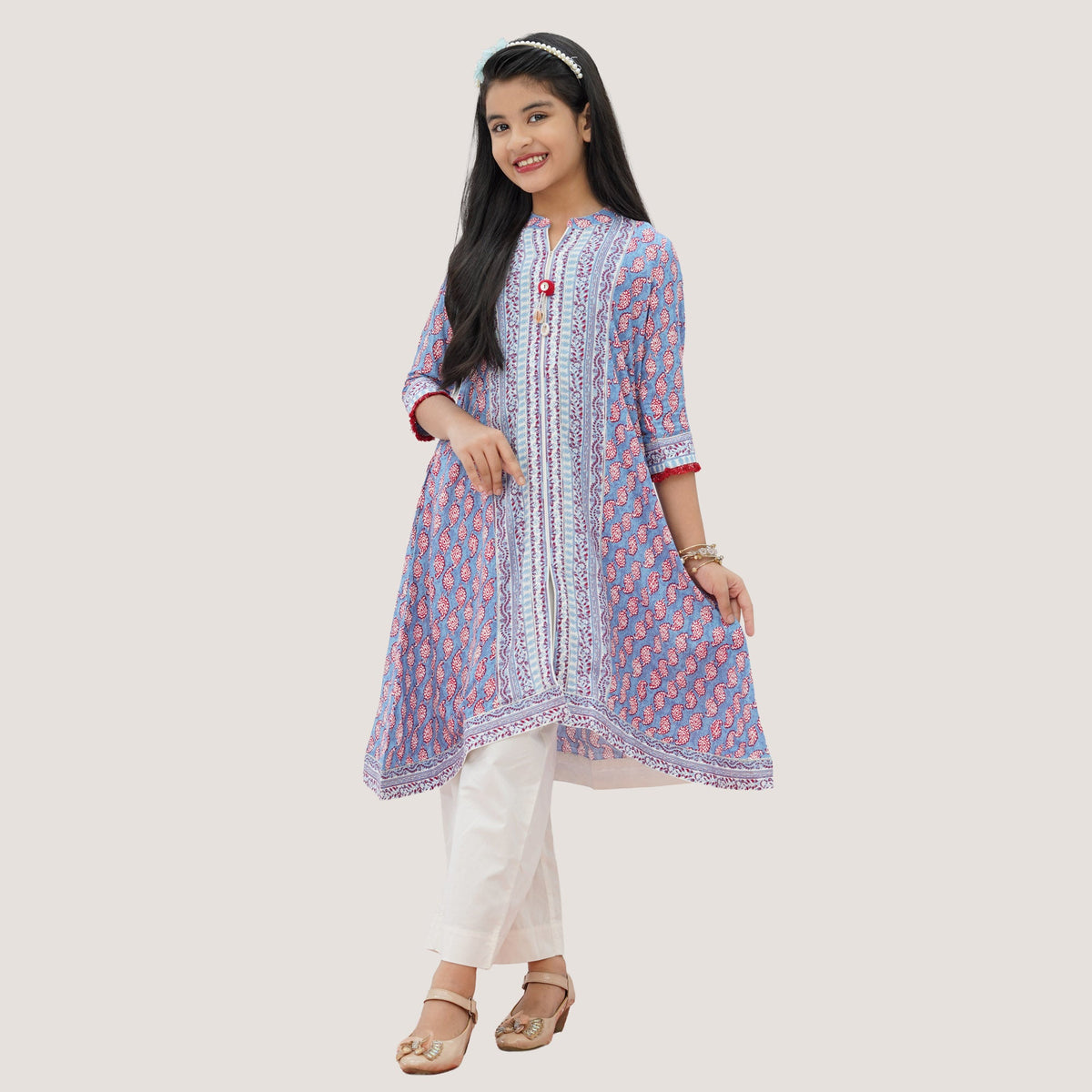 Girls Blue Print 2-Piece Set