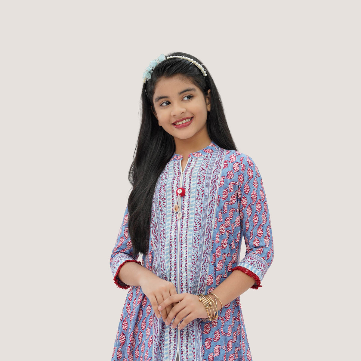 Girls Blue Print 2-Piece Set