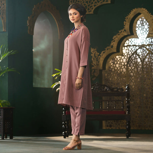 Women Mauve Ethnic Set