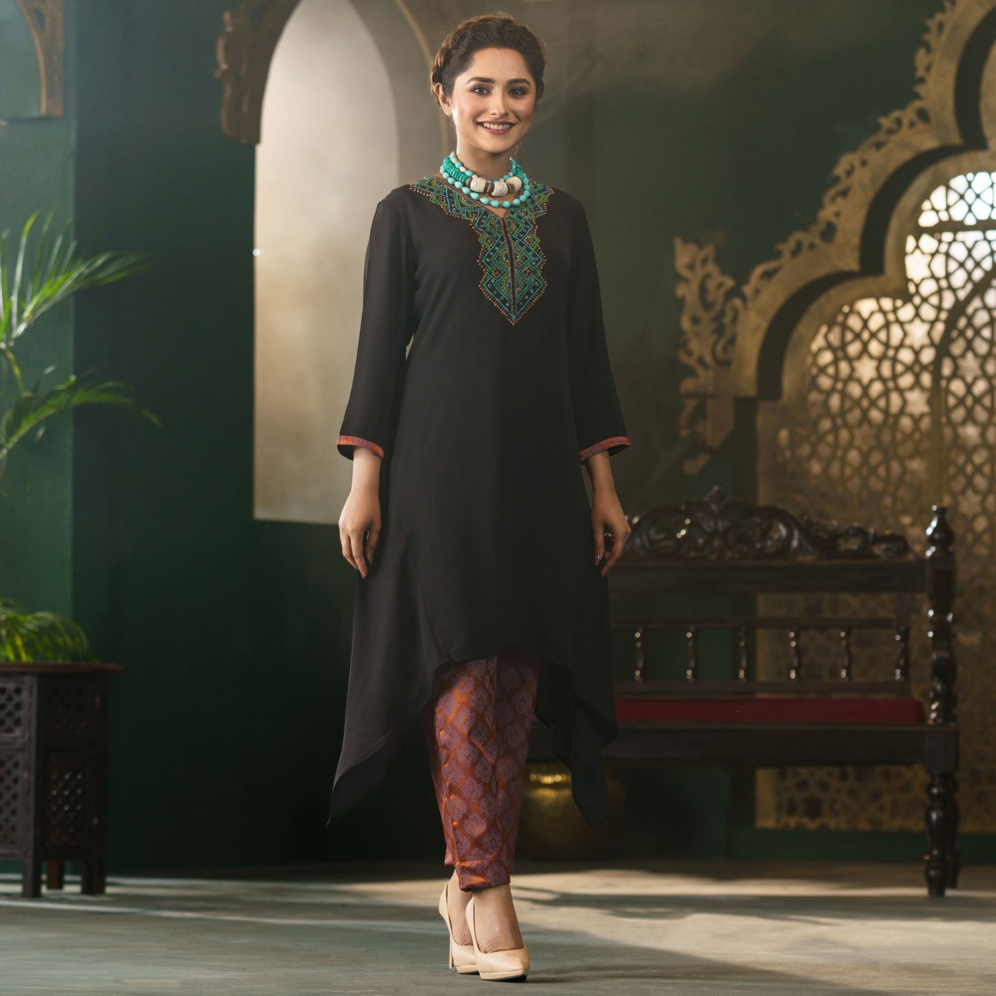 ETHNIC 2PCS-BLACK