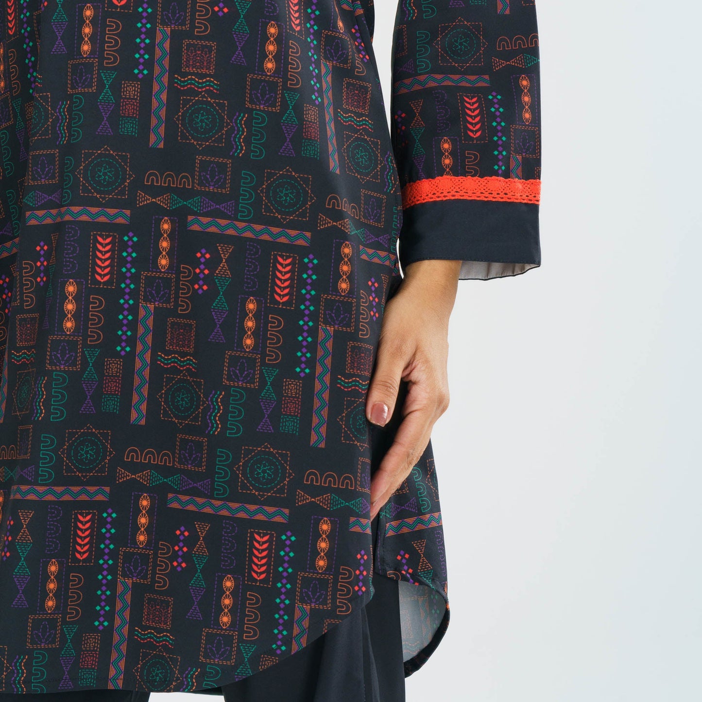 Women's Black 2-Piece Ethnic Set