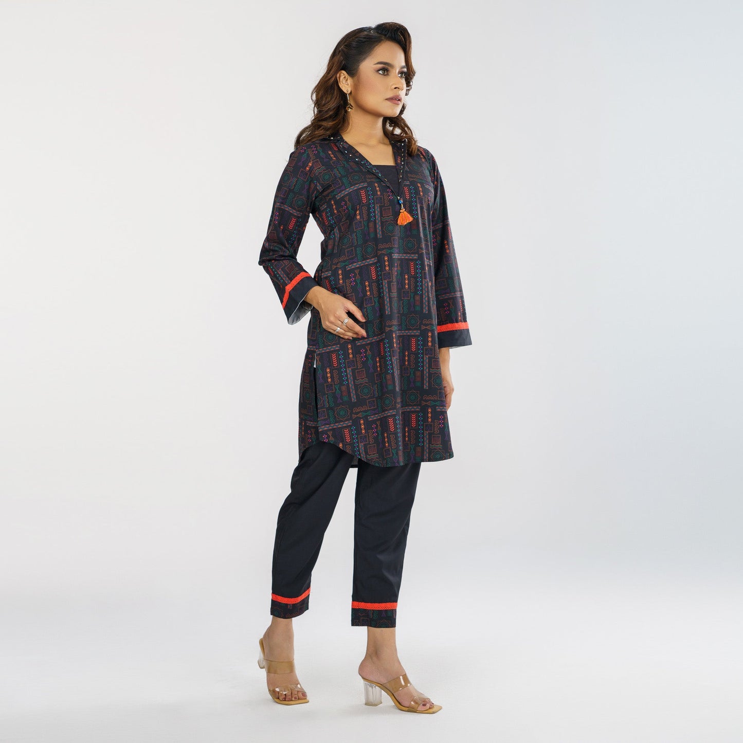 Women's Black 2-Piece Ethnic Set