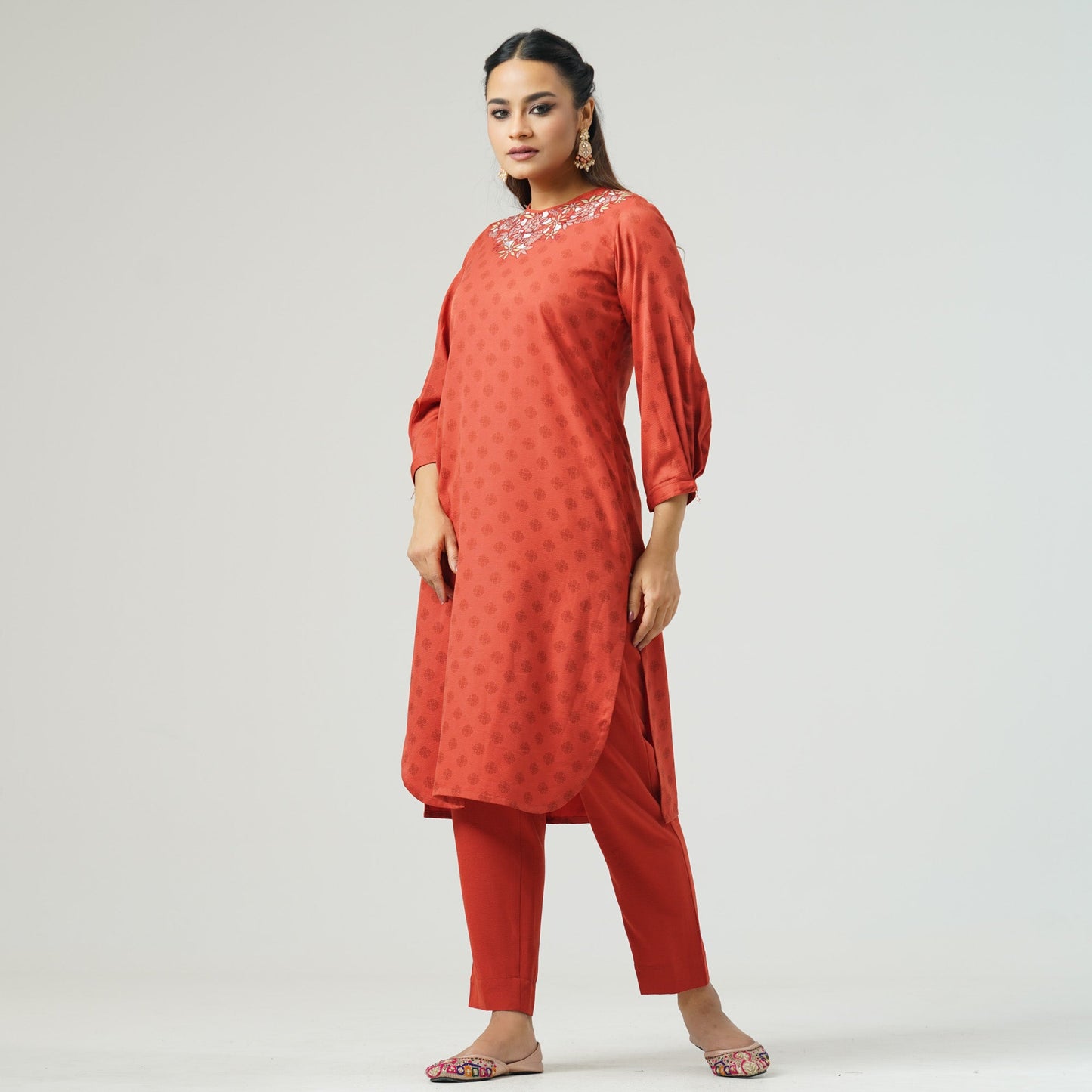 Womens Burnt Orange Two Piece Set