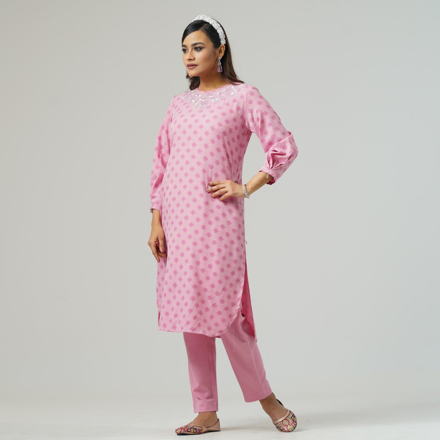 Womens Ethnic Lavender Two Piece Set