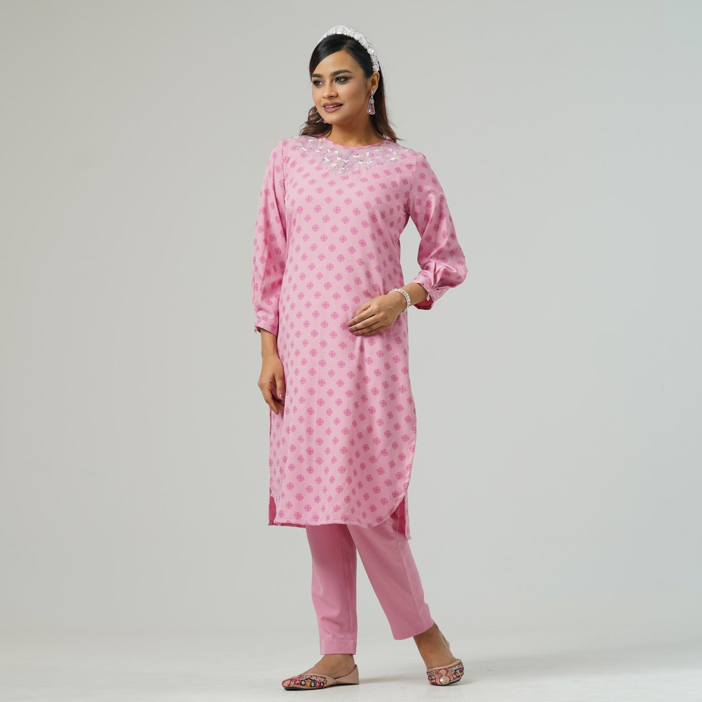 Womens Ethnic Lavender Two Piece Set