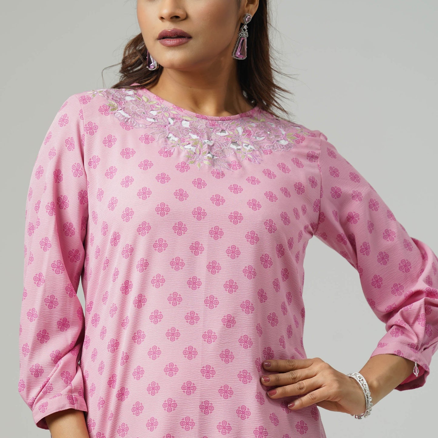 Womens Ethnic Lavender Two Piece Set