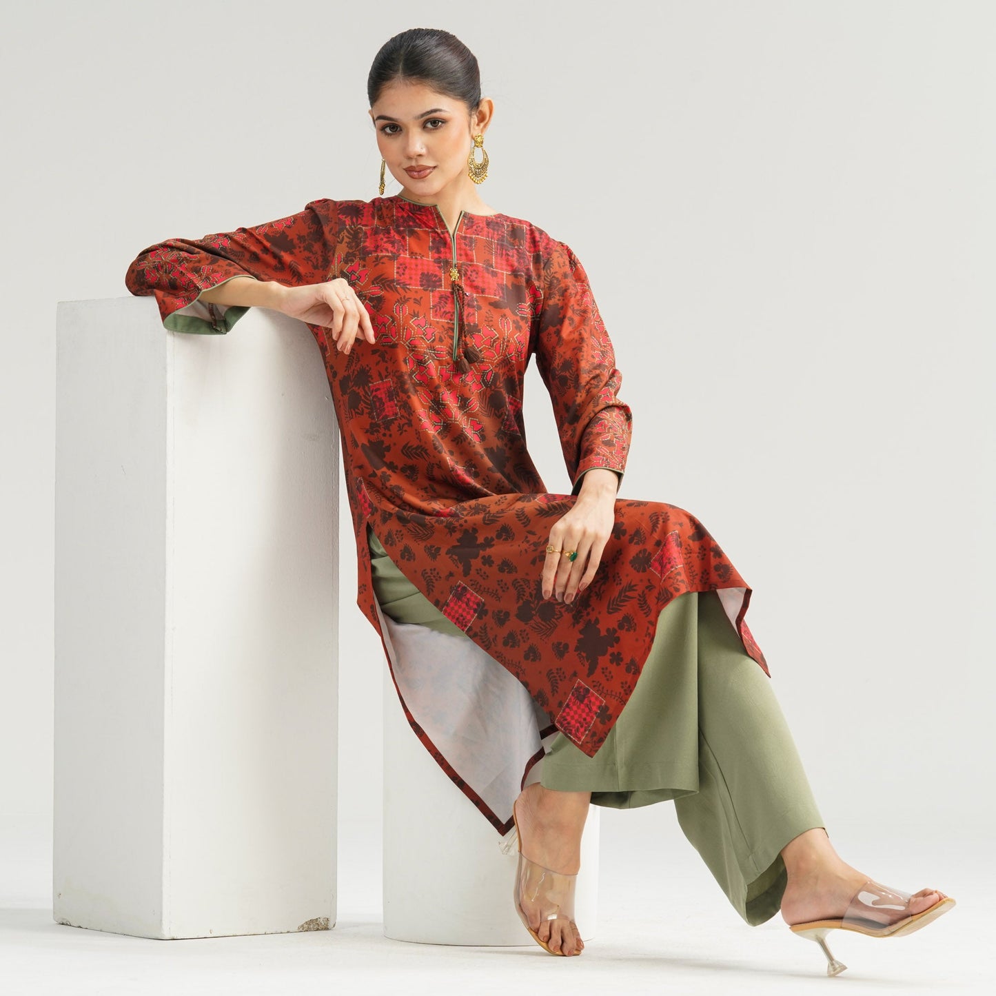 Womens Brown Two Piece Set