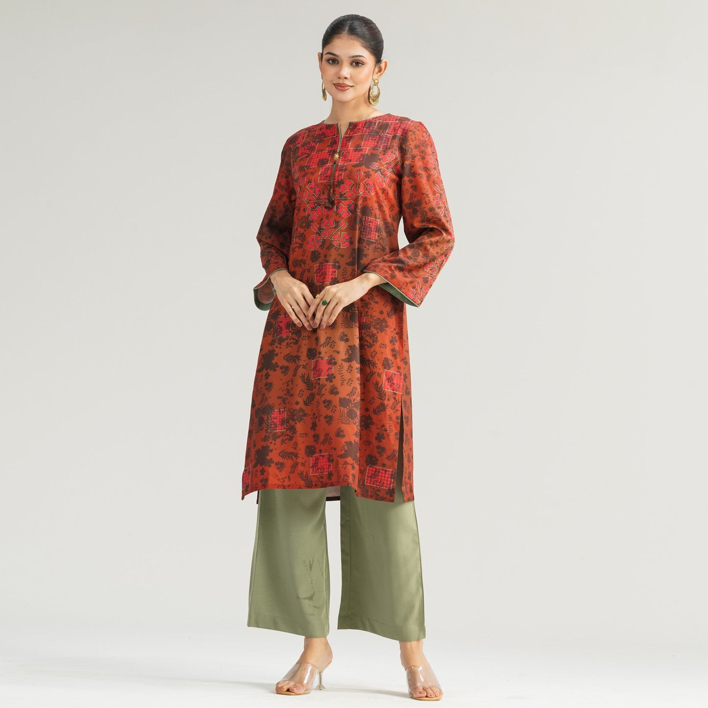 Womens Brown Two Piece Set