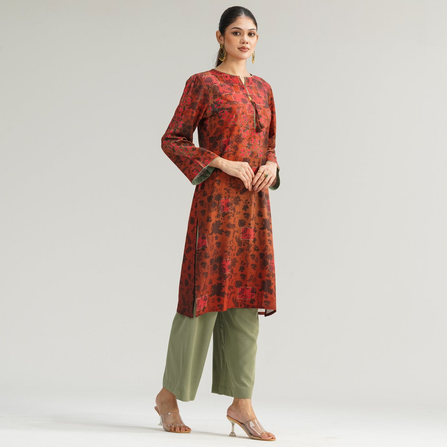 Womens Brown Two Piece Set