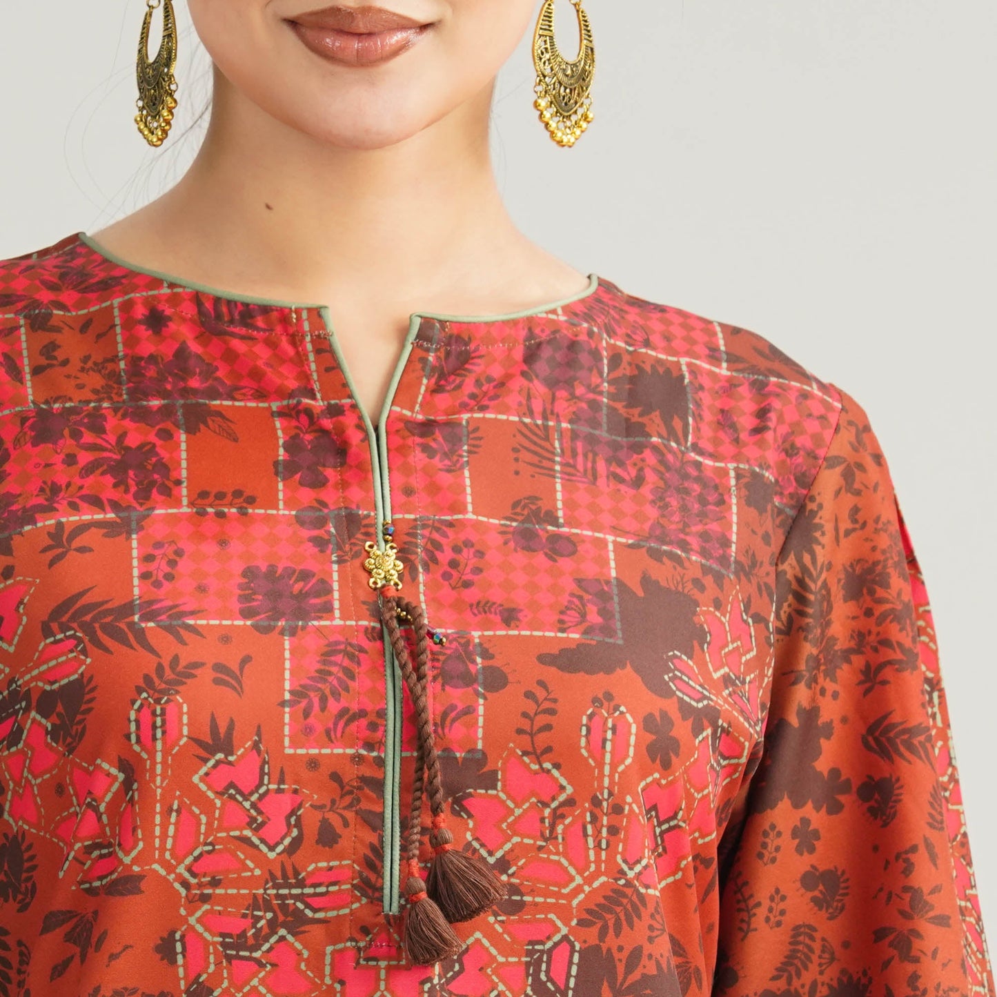 Womens Brown Two Piece Set