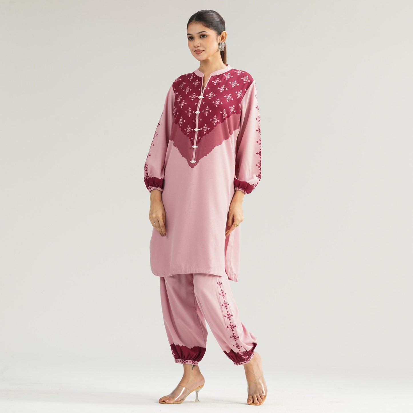 Womens Pink Two Piece Set