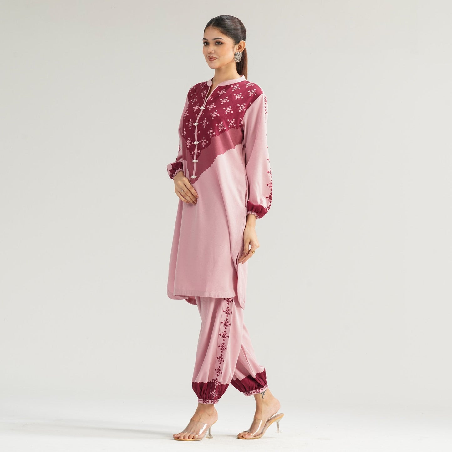 Womens Pink Two Piece Set