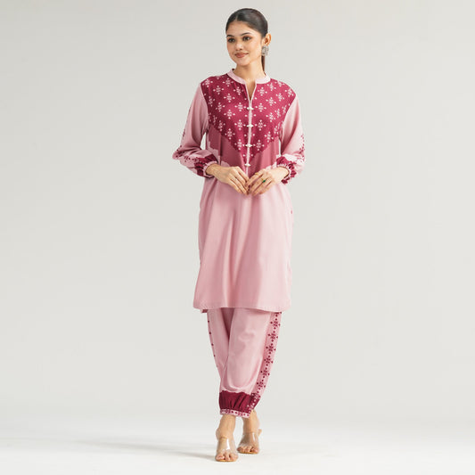 Womens Pink Two Piece Set