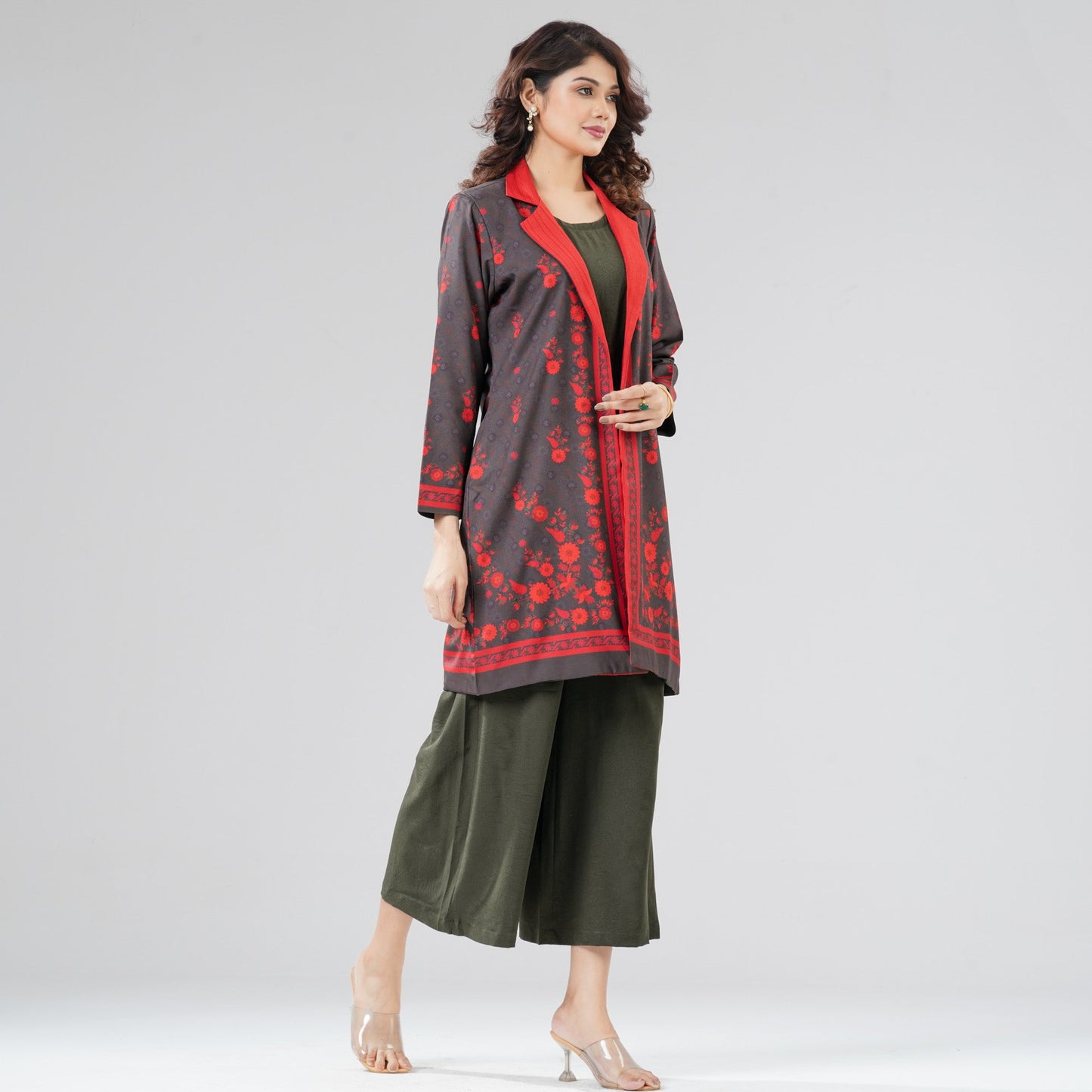 Women Olive Ethnic 2pcs Set