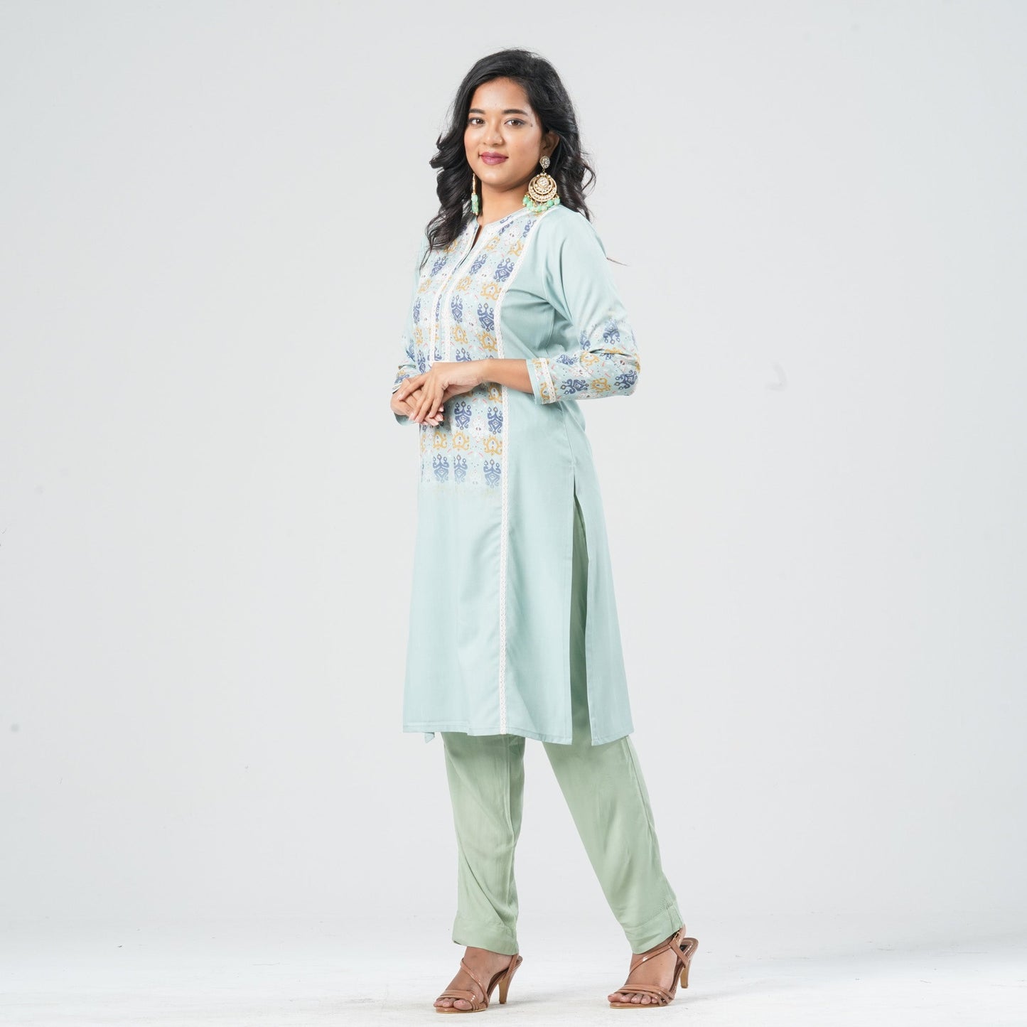 Women Blended Silk Two Piece Set