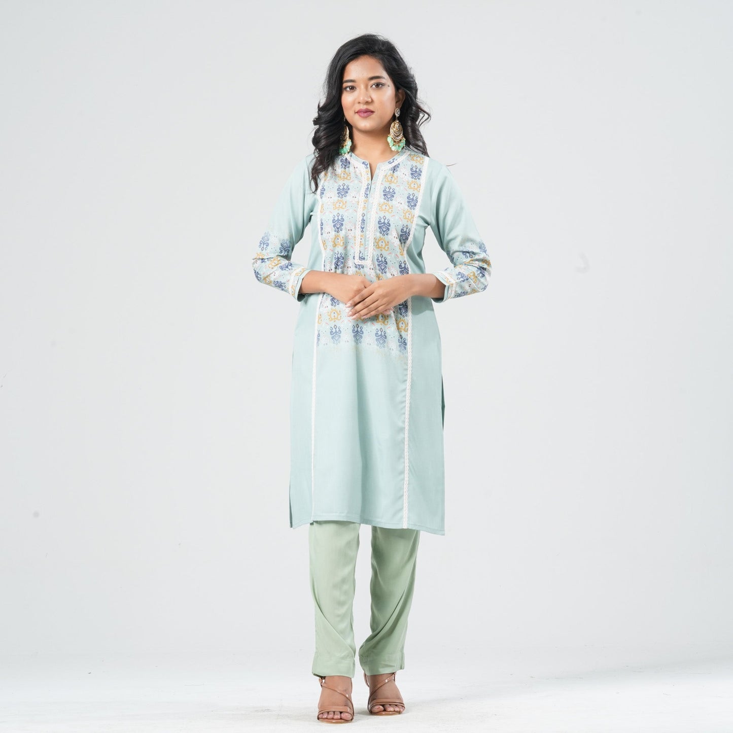 Women Blended Silk Two Piece Set