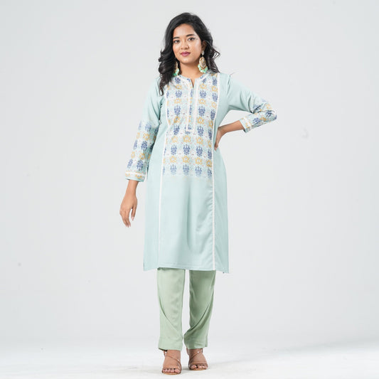 Women Blended Silk Two Piece Set