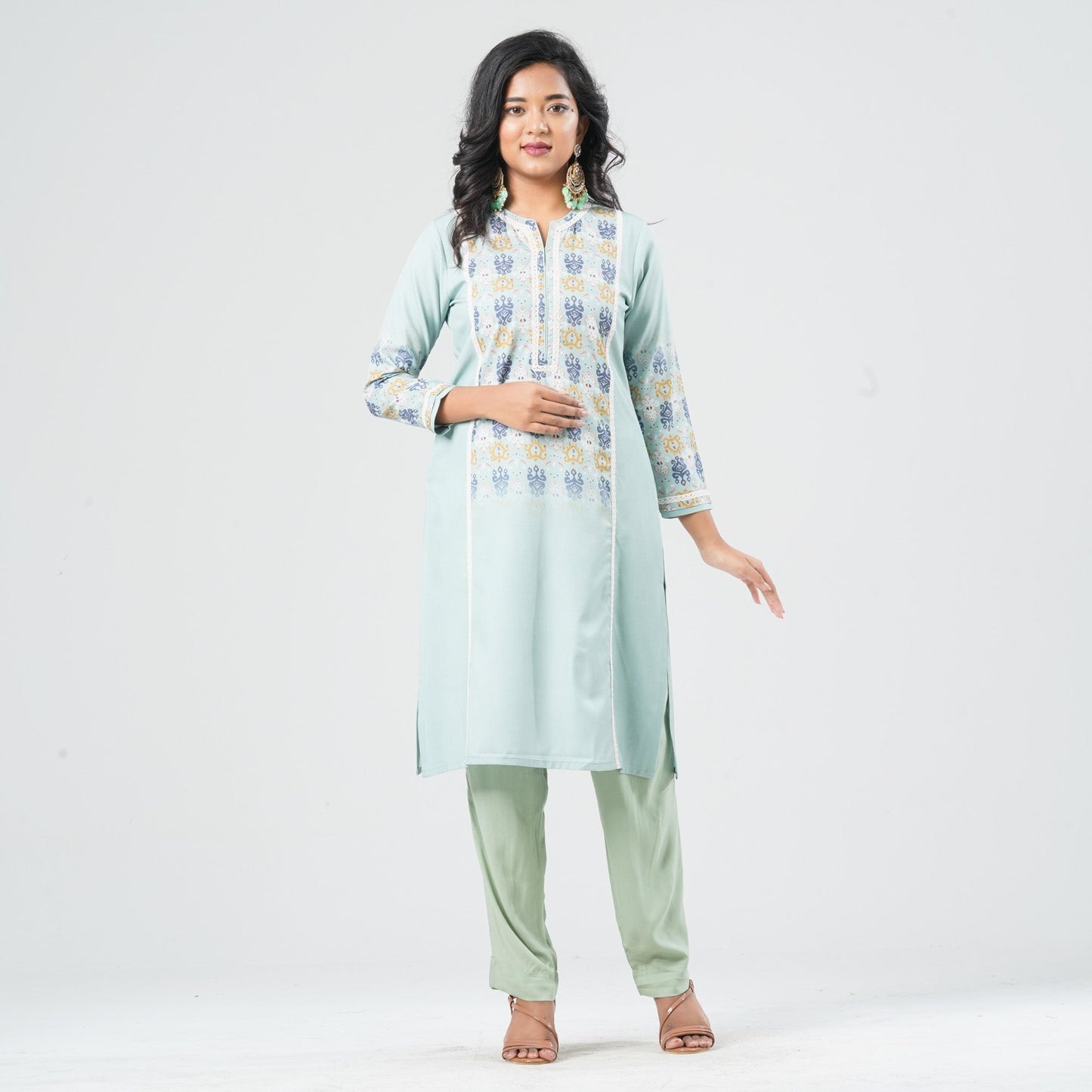 Women Blended Silk Two Piece Set