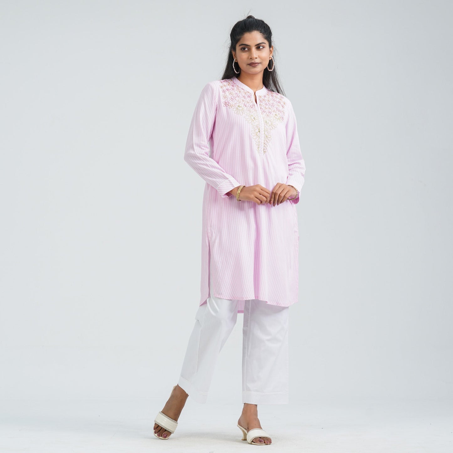 Women's Pink Cotton Two Piece Set