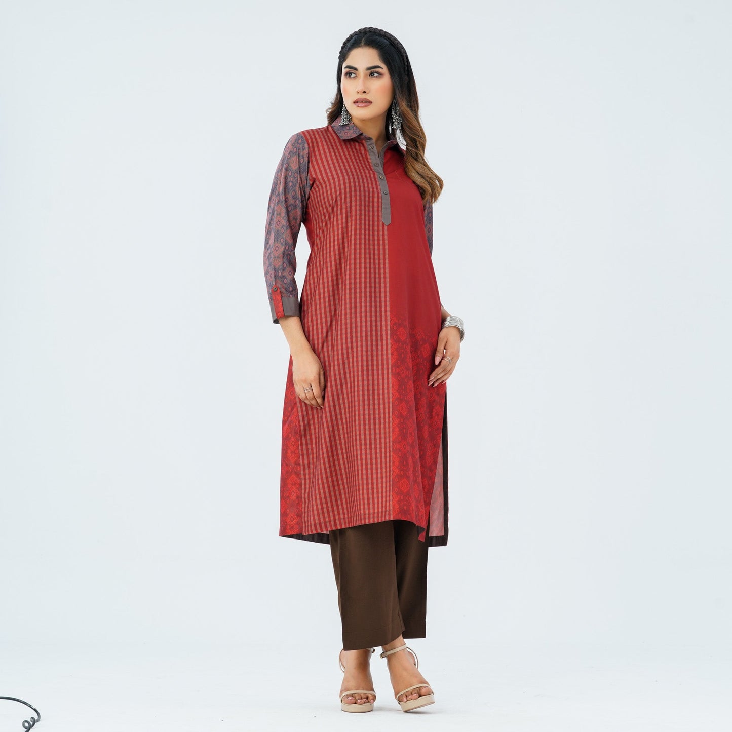 Women’s Maroon Two Piece Set