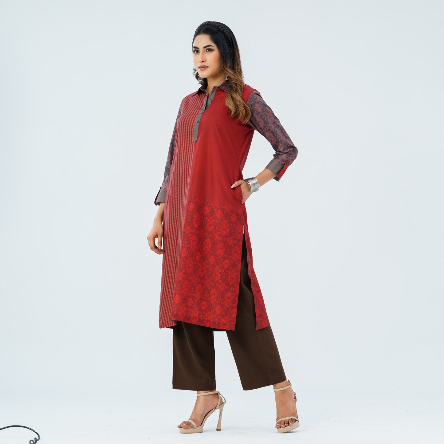 Women’s Maroon Two Piece Set