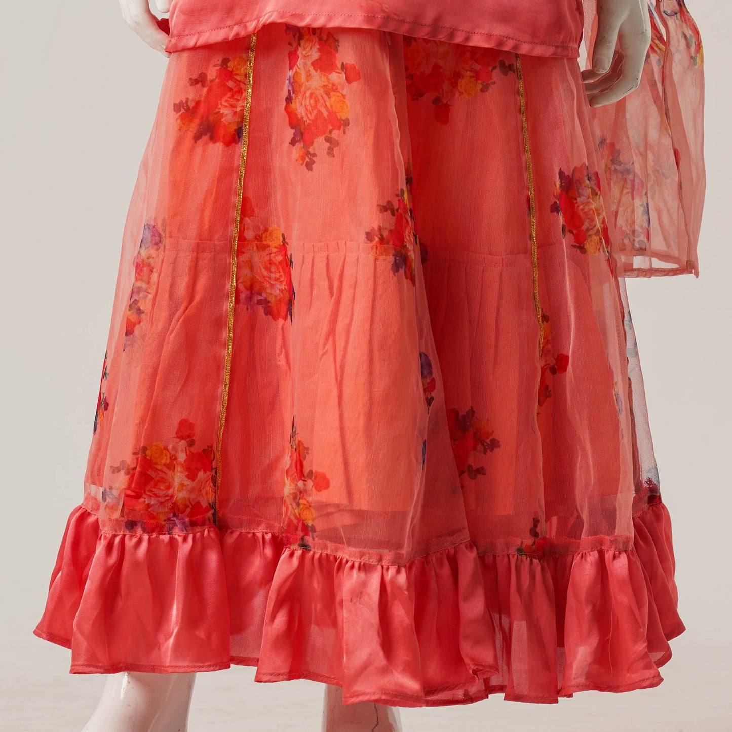 Girls Yellow Print Three Piece Set