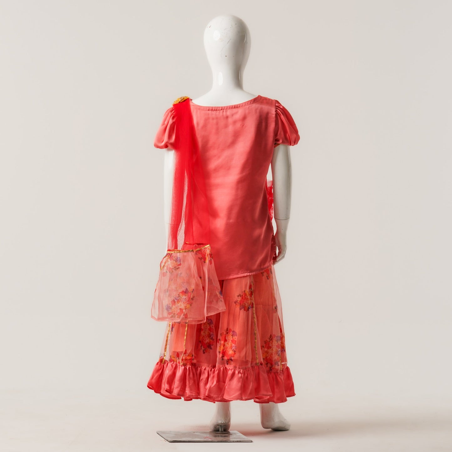 Girls Yellow Print Three Piece Set