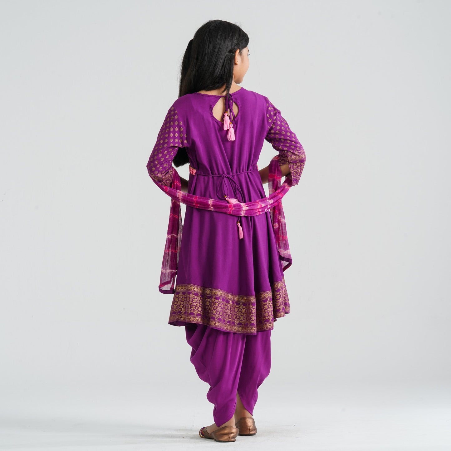 Girl’s Viscose & Georgette Three Piece Set