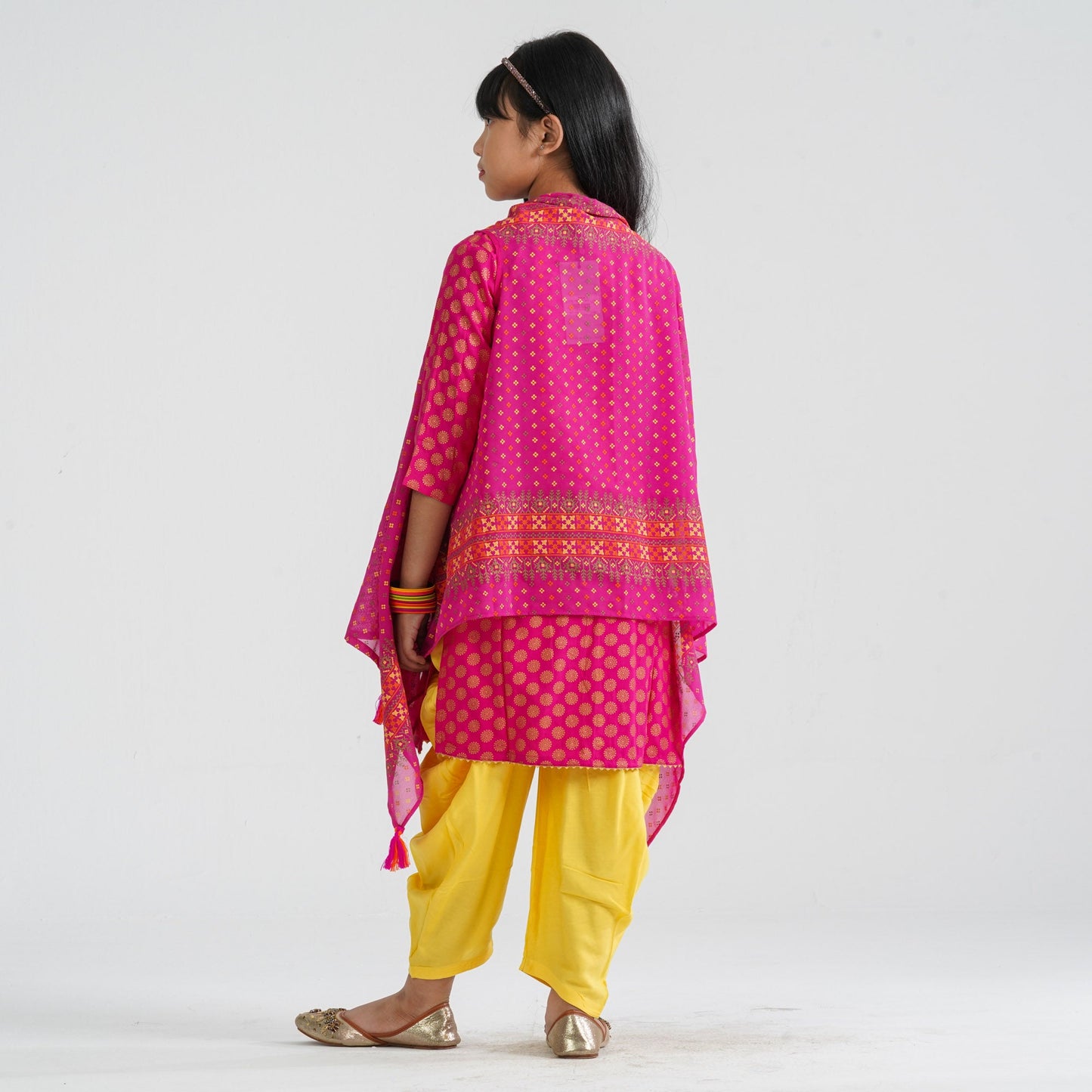 Girl’s Viscose & Georgette Three Piece Set