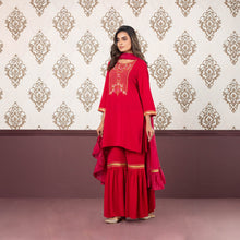 Load image into Gallery viewer, Women Red Ethnic Set
