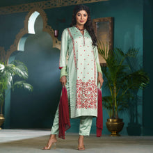 Load image into Gallery viewer, Women Pistachio Green Ethnic Set
