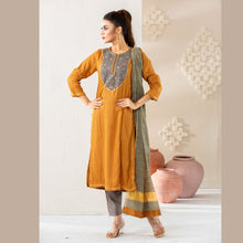 Load image into Gallery viewer, Womens Yellow Ochre Ethnic 3Pcs Set
