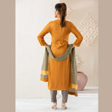 Load image into Gallery viewer, Womens Yellow Ochre Ethnic 3Pcs Set
