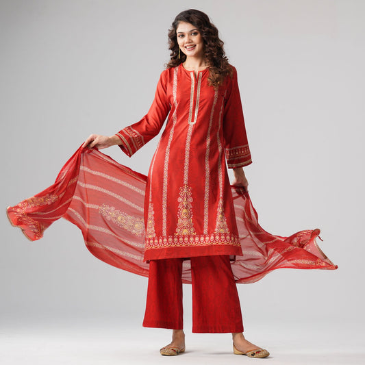 Womens Red Three Piece Set