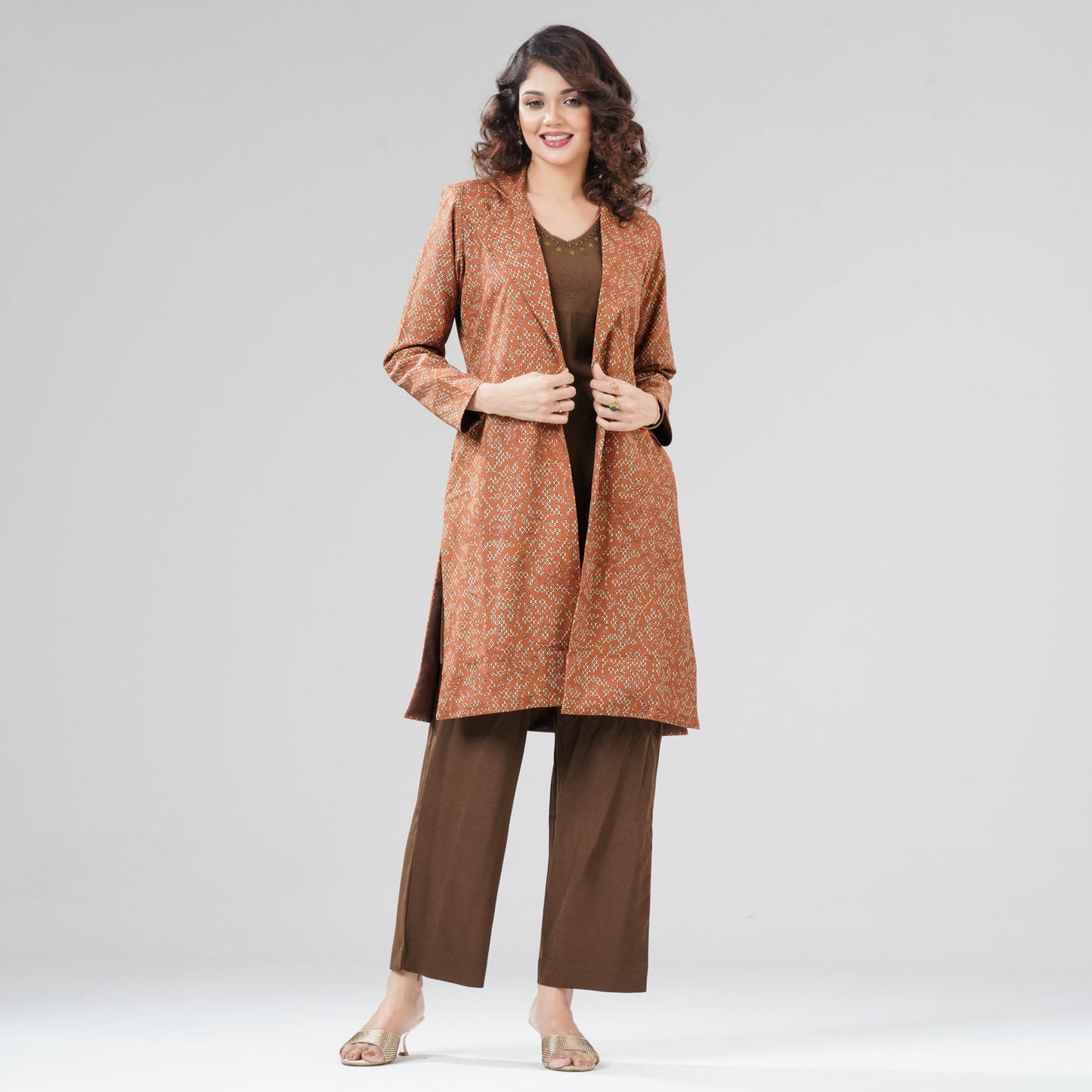 Womens Brown Three Piece